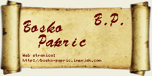 Boško Paprić vizit kartica